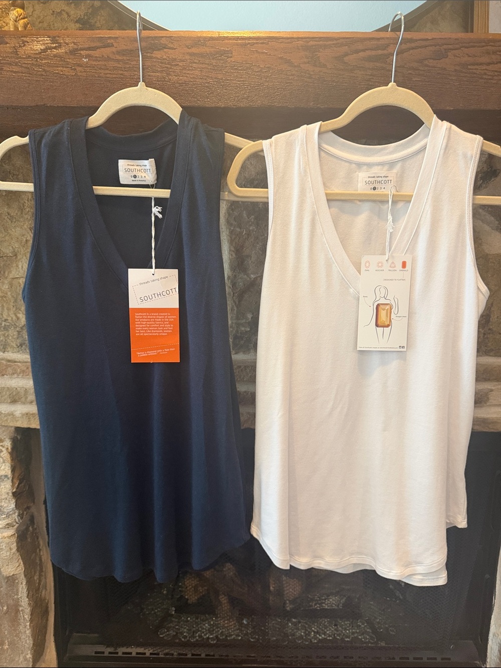 SOUTHCOTT Women’s V-Neck Tank Set - Navy & White, Size 1/5